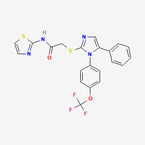 2-((5-phenyl-1-(4-(trifluoromethoxy)phenyl)-1H-imidazol-2-yl)thio)-N-(thiazol-2-yl)acetamide