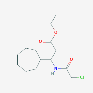 molecular formula C14H24ClNO3 B2979283 Ethyl 3-[(2-chloroacetyl)amino]-3-cycloheptylpropanoate CAS No. 2224233-04-7