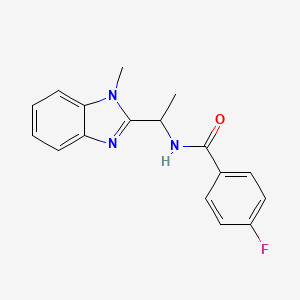 4-fluoro-N-(1-(1-methyl-1H-benzo[d]imidazol-2-yl)ethyl)benzamide