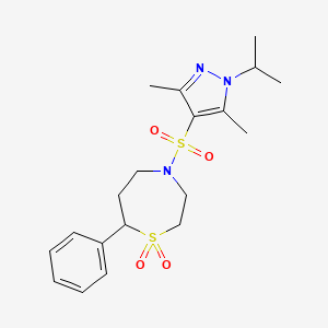 4-((1-isopropyl-3,5-dimethyl-1H-pyrazol-4-yl)sulfonyl)-7-phenyl-1,4-thiazepane 1,1-dioxide