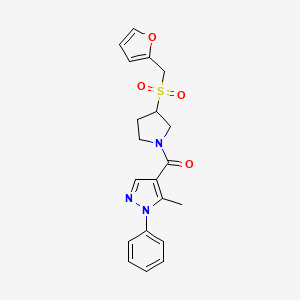 (3-((furan-2-ylmethyl)sulfonyl)pyrrolidin-1-yl)(5-methyl-1-phenyl-1H-pyrazol-4-yl)methanone