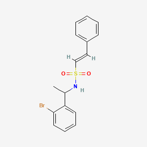 molecular formula C16H16BrNO2S B2979295 (E)-N-[1-(2-溴苯基)乙基]-2-苯基乙烯磺酰胺 CAS No. 1089585-17-0