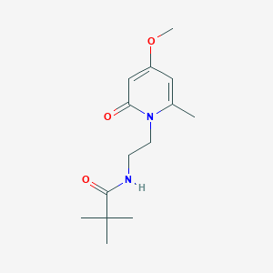 molecular formula C14H22N2O3 B2979301 N-(2-(4-methoxy-6-methyl-2-oxopyridin-1(2H)-yl)ethyl)pivalamide CAS No. 2034590-10-6
