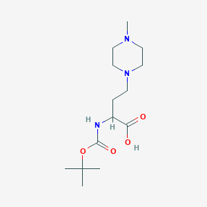 molecular formula C14H27N3O4 B2979311 4-(4-Methylpiperazin-1-yl)-2-[(2-methylpropan-2-yl)oxycarbonylamino]butanoic acid CAS No. 1543510-67-3