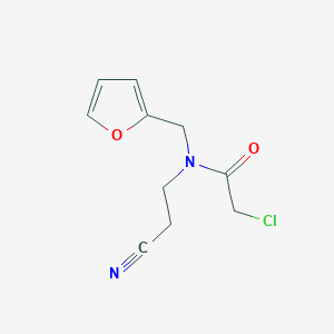 molecular formula C10H11ClN2O2 B2979316 2-chloro-N-(2-cyanoethyl)-N-(furan-2-ylmethyl)acetamide CAS No. 875163-12-5