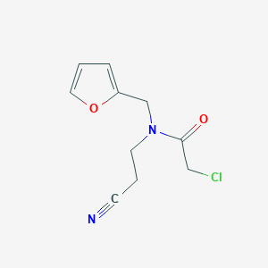 molecular formula C10H11ClN2O2 B2979316 2-氯-N-(2-氰基乙基)-N-(呋喃-2-基甲基)乙酰胺 CAS No. 875163-12-5