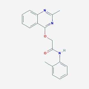 molecular formula C18H17N3O2 B2979317 N-(2-甲苯基)-2-[(2-甲基喹唑啉-4-基)氧基]乙酰胺 CAS No. 1031993-07-3