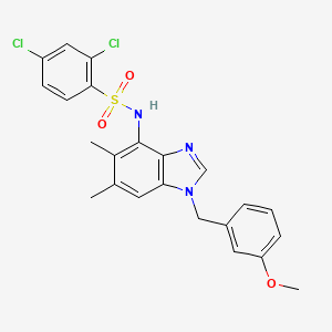 2,4-dichloro-N-[1-(3-methoxybenzyl)-5,6-dimethyl-1H-1,3-benzimidazol-4-yl]benzenesulfonamide