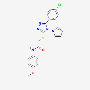 2-{[5-(4-chlorophenyl)-4-(1H-pyrrol-1-yl)-4H-1,2,4-triazol-3-yl]sulfanyl}-N-(4-ethoxyphenyl)acetamide