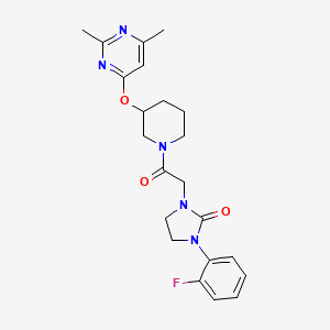 1-(2-(3-((2,6-Dimethylpyrimidin-4-yl)oxy)piperidin-1-yl)-2-oxoethyl)-3-(2-fluorophenyl)imidazolidin-2-one