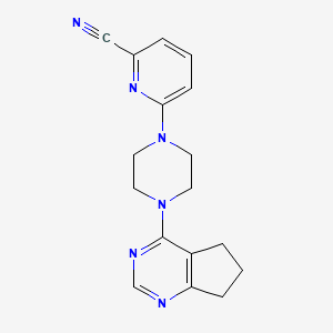 6-(4-{5H,6H,7H-cyclopenta[d]pyrimidin-4-yl}piperazin-1-yl)pyridine-2-carbonitrile