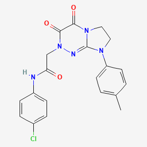 molecular formula C20H18ClN5O3 B2979346 N-(4-chlorophenyl)-2-(3,4-dioxo-8-(p-tolyl)-3,4,7,8-tetrahydroimidazo[2,1-c][1,2,4]triazin-2(6H)-yl)acetamide CAS No. 941937-06-0