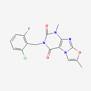 molecular formula C16H12ClFN4O3 B2979348 3-(2-chloro-6-fluorobenzyl)-1,7-dimethyloxazolo[2,3-f]purine-2,4(1H,3H)-dione CAS No. 899751-30-5