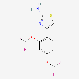 molecular formula C11H8F4N2O2S B2979350 4-[2,4-Bis(difluoromethoxy)phenyl]-1,3-thiazol-2-amine CAS No. 757178-55-5