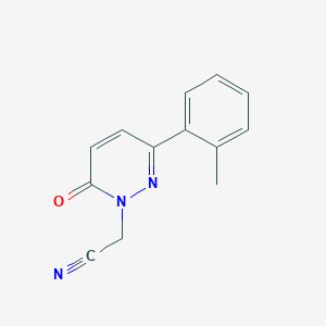 molecular formula C13H11N3O B2979353 2-[3-(2-Methylphenyl)-6-oxopyridazin-1-yl]acetonitrile CAS No. 923092-03-9