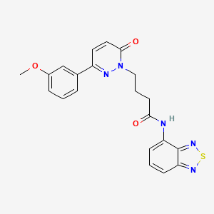 molecular formula C21H19N5O3S B2979355 N-(苯并[c][1,2,5]噻二唑-4-基)-4-(3-(3-甲氧基苯基)-6-氧代吡啶并[1,2,5]噻二唑-1(6H)-基)丁酰胺 CAS No. 1226447-55-7