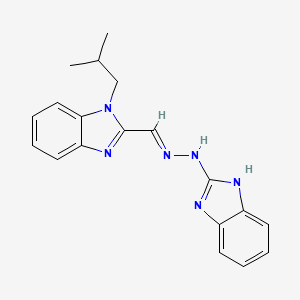 molecular formula C19H20N6 B2979357 (E)-2-((2-(1H-benzo[d]imidazol-2-yl)hydrazono)methyl)-1-isobutyl-1H-benzo[d]imidazole CAS No. 612049-33-9