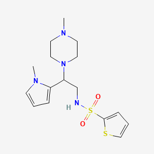 molecular formula C16H24N4O2S2 B2979362 N-(2-(1-甲基-1H-吡咯-2-基)-2-(4-甲基哌嗪-1-基)乙基)噻吩-2-磺酰胺 CAS No. 1049348-54-0