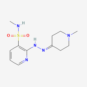 molecular formula C12H19N5O2S B2979368 N-methyl-2-[2-(1-methylpiperidin-4-ylidene)hydrazino]pyridine-3-sulfonamide CAS No. 1774905-70-2