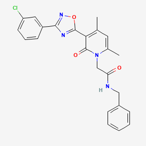 molecular formula C24H21ClN4O3 B2979371 N-benzyl-2-(3-(3-(3-chlorophenyl)-1,2,4-oxadiazol-5-yl)-4,6-dimethyl-2-oxopyridin-1(2H)-yl)acetamide CAS No. 946294-97-9