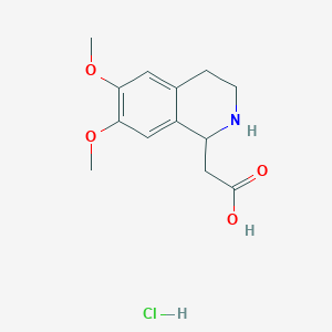 molecular formula C13H18ClNO4 B2979374 2-(6,7-Dimethoxy-1,2,3,4-tetrahydroisoquinolin-1-yl)acetic acid hydrochloride CAS No. 53009-13-5