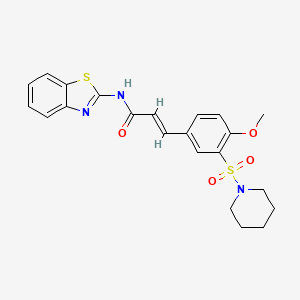 (E)-N-(benzo[d]thiazol-2-yl)-3-(4-methoxy-3-(piperidin-1-ylsulfonyl)phenyl)acrylamide