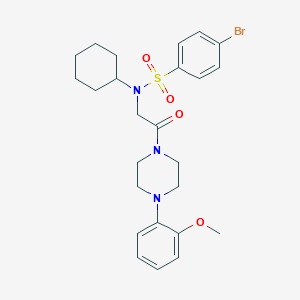 molecular formula C25H32BrN3O4S B297938 4-bromo-N-cyclohexyl-N-{2-[4-(2-methoxyphenyl)piperazin-1-yl]-2-oxoethyl}benzenesulfonamide 
