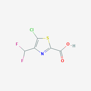 molecular formula C5H2ClF2NO2S B2979387 5-Chloro-4-(difluoromethyl)-1,3-thiazole-2-carboxylic acid CAS No. 2248364-46-5