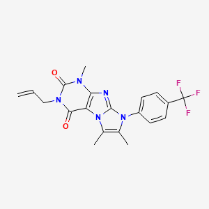 molecular formula C20H18F3N5O2 B2979390 4,7,8-三甲基-2-丙-2-烯基-6-[4-(三氟甲基)苯基]嘌呤[7,8-a]咪唑-1,3-二酮 CAS No. 878734-19-1