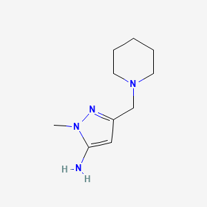 molecular formula C10H18N4 B2979398 1-methyl-3-(piperidin-1-ylmethyl)-1H-pyrazol-5-amine CAS No. 1283764-26-0