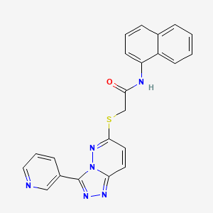 molecular formula C22H16N6OS B2979401 N-naphthalen-1-yl-2-[(3-pyridin-3-yl-[1,2,4]triazolo[4,3-b]pyridazin-6-yl)sulfanyl]acetamide CAS No. 868968-44-9