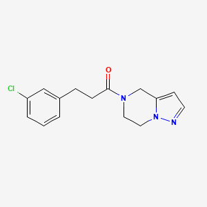 molecular formula C15H16ClN3O B2979403 3-(3-氯苯基)-1-(6,7-二氢吡唑并[1,5-a]哒嗪-5(4H)-基)丙انون CAS No. 2034400-93-4
