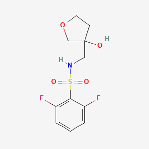 molecular formula C11H13F2NO4S B2979405 2,6-二氟-N-((3-羟基四氢呋喃-3-基)甲基)苯磺酰胺 CAS No. 1914263-23-2