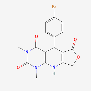 molecular formula C17H14BrN3O4 B2979409 8-(4-Bromophenyl)-11,13-dimethyl-5-oxa-2,11,13-triazatricyclo[7.4.0.0^{3,7}]trideca-1(9),3(7)-diene-6,10,12-trione CAS No. 863668-72-8