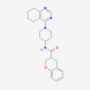 molecular formula C23H28N4O2 B2979415 N-[1-(5,6,7,8-四氢喹唑啉-4-基)哌啶-4-基]-3,4-二氢-2H-1-苯并吡喃-3-甲酰胺 CAS No. 2034225-55-1