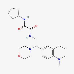 molecular formula C23H34N4O3 B2979419 N1-cyclopentyl-N2-(2-(1-methyl-1,2,3,4-tetrahydroquinolin-6-yl)-2-morpholinoethyl)oxalamide CAS No. 922013-20-5