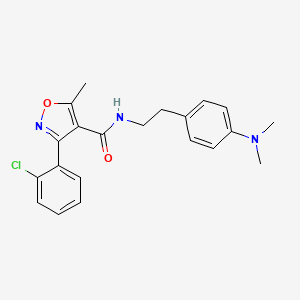 molecular formula C21H22ClN3O2 B2979422 3-(2-chlorophenyl)-N-(4-(dimethylamino)phenethyl)-5-methylisoxazole-4-carboxamide CAS No. 953169-80-7