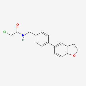 molecular formula C17H16ClNO2 B2979433 2-Chloro-N-[[4-(2,3-dihydro-1-benzofuran-5-yl)phenyl]methyl]acetamide CAS No. 2411263-55-1