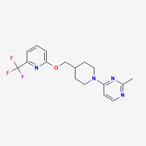 molecular formula C17H19F3N4O B2979436 2-甲基-4-[4-({[6-(三氟甲基)吡啶-2-基]氧基}甲基)哌啶-1-基]嘧啶 CAS No. 2199576-20-8
