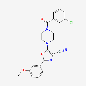 molecular formula C22H19ClN4O3 B2979442 5-(4-(3-Chlorobenzoyl)piperazin-1-yl)-2-(3-methoxyphenyl)oxazole-4-carbonitrile CAS No. 903869-69-2