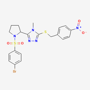3-{1-[(4-bromophenyl)sulfonyl]-2-pyrrolidinyl}-4-methyl-5-[(4-nitrobenzyl)sulfanyl]-4H-1,2,4-triazole