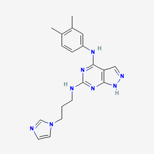 N6-(3-(1H-imidazol-1-yl)propyl)-N4-(3,4-dimethylphenyl)-1H-pyrazolo[3,4-d]pyrimidine-4,6-diamine