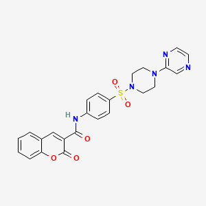 2-oxo-N-(4-((4-(pyrazin-2-yl)piperazin-1-yl)sulfonyl)phenyl)-2H-chromene-3-carboxamide