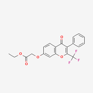 Ethyl 2-[4-oxo-3-phenyl-2-(trifluoromethyl)chromen-7-yl]oxyacetate