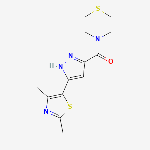(3-(2,4-dimethylthiazol-5-yl)-1H-pyrazol-5-yl)(thiomorpholino)methanone