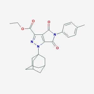 molecular formula C25H27N3O4 B297947 Ethyl 1-(1-adamantyl)-5-(4-methylphenyl)-4,6-dioxo-1,4,5,6-tetrahydropyrrolo[3,4-c]pyrazole-3-carboxylate 