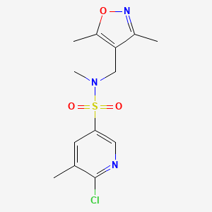 molecular formula C13H16ClN3O3S B2979483 6-chloro-N-[(3,5-dimethyl-1,2-oxazol-4-yl)methyl]-N,5-dimethylpyridine-3-sulfonamide CAS No. 1356683-78-7