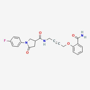 N-(4-(2-carbamoylphenoxy)but-2-yn-1-yl)-1-(4-fluorophenyl)-5-oxopyrrolidine-3-carboxamide