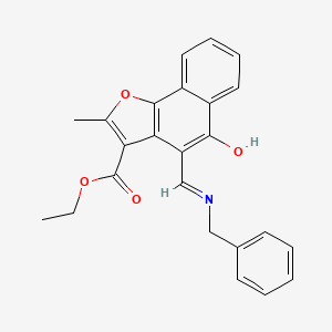 molecular formula C24H21NO4 B2979494 (Z)-ethyl 4-((benzylamino)methylene)-2-methyl-5-oxo-4,5-dihydronaphtho[1,2-b]furan-3-carboxylate CAS No. 637755-65-8