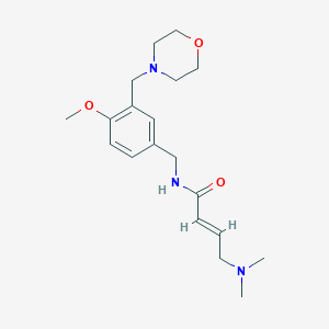(E)-4-(Dimethylamino)-N-[[4-methoxy-3-(morpholin-4-ylmethyl)phenyl]methyl]but-2-enamide